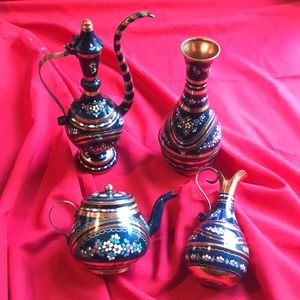 Antique Hand Painted Copper Decor